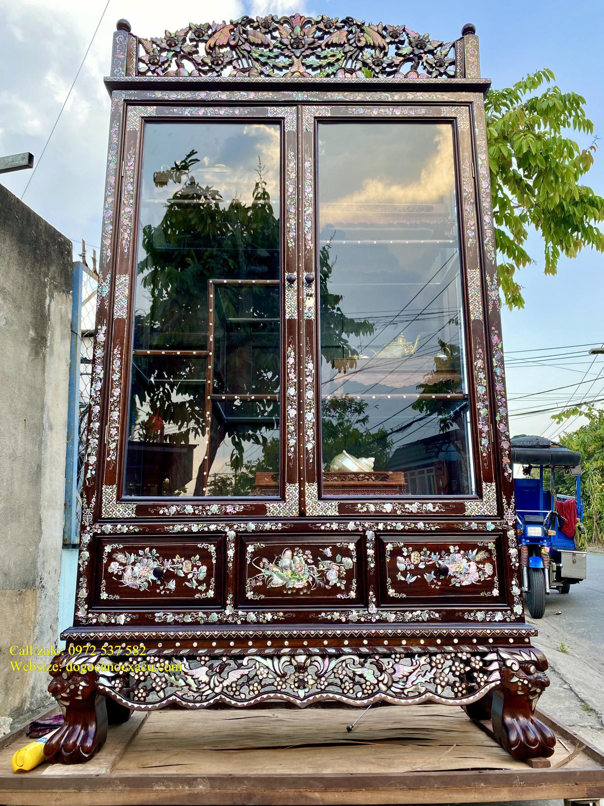 TỦ LY - TỦ BÀY ĐỒ CẨN ỐC XÀ CỪ TRẠM CHIM PHỤNG CẨN RẤT ĐẸP, CÓ HỒN