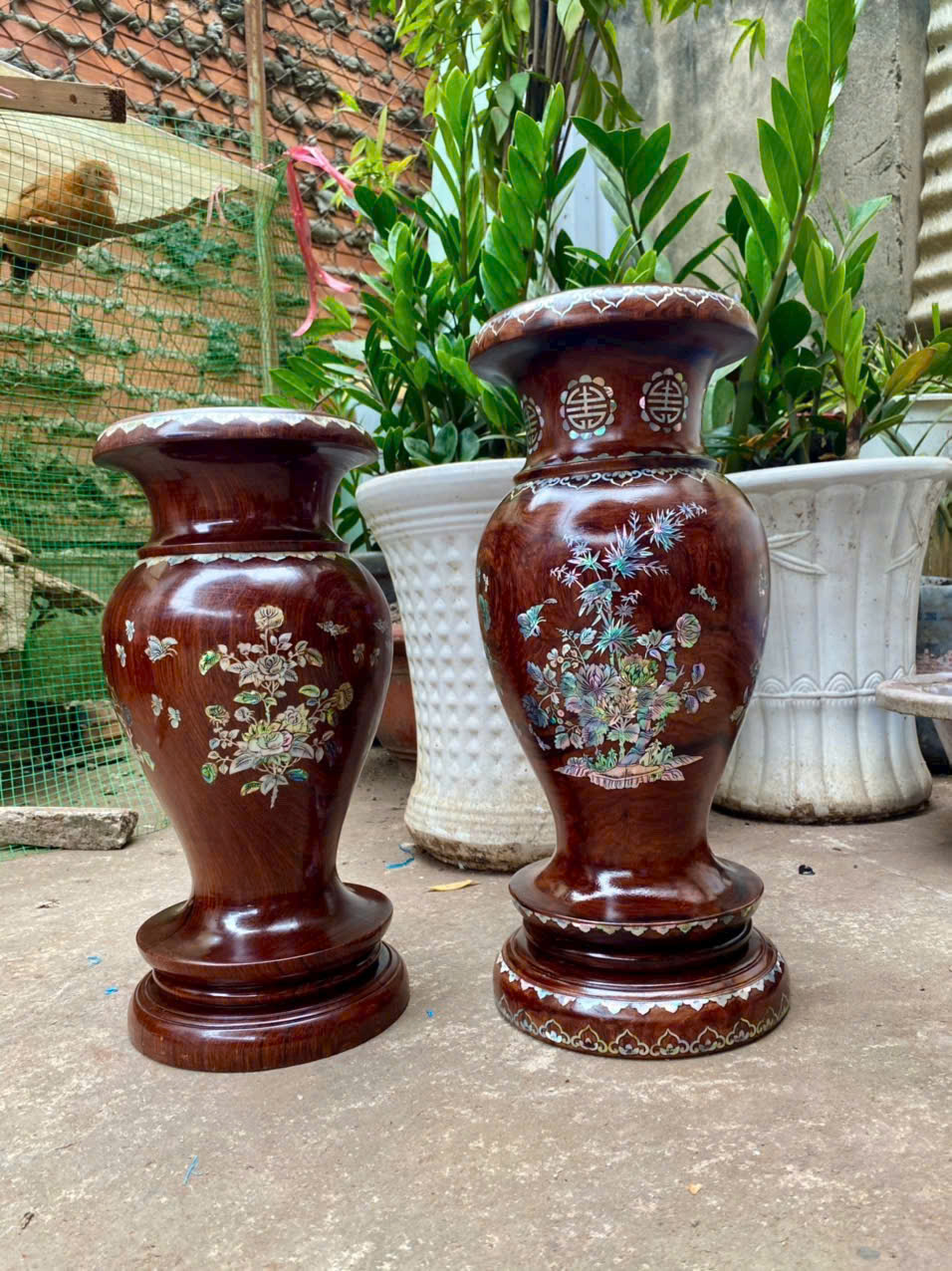 LỤC BÌNH GỖ CẨM LAI NGUYÊN KHỐI KHẢM ỐC