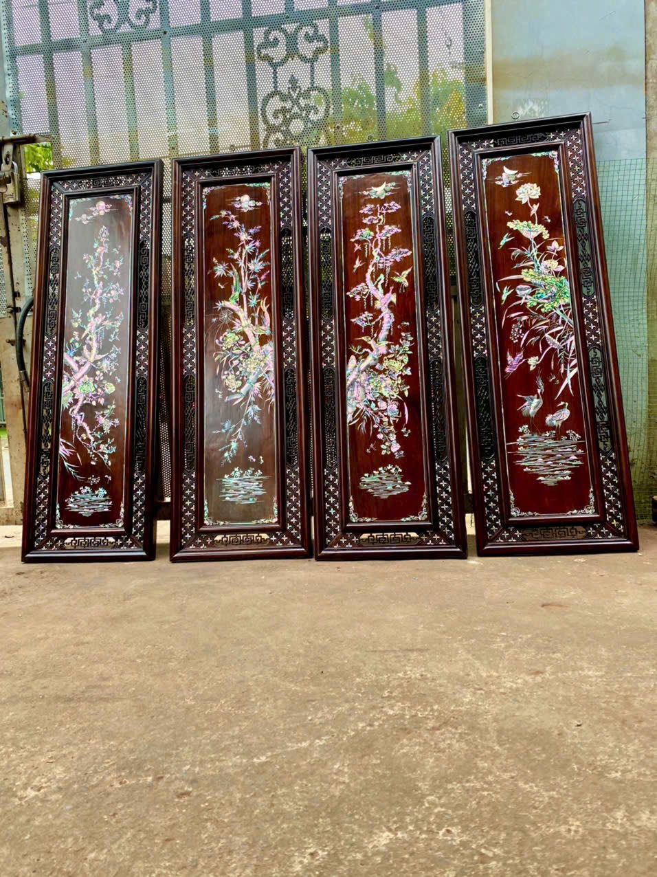 Bộ tranh tứ quý khảm xà cừ đẹp 